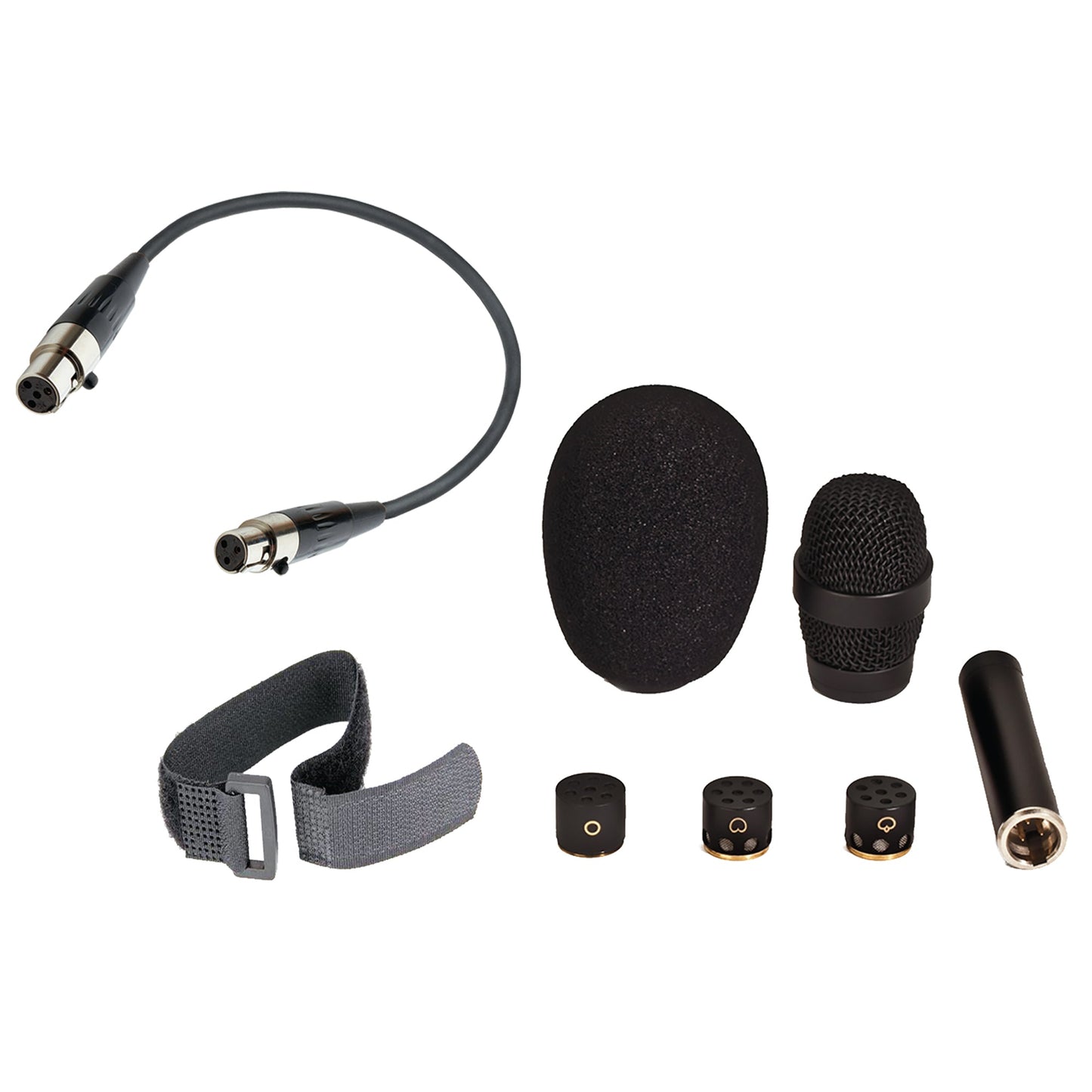 Acacia Audio Liz choir microphone designed for group vocal capture, shown with 3 capsules and accessories
