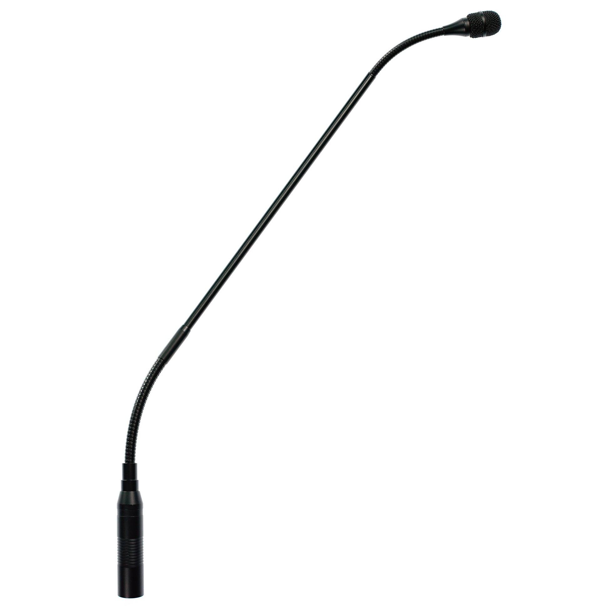 Acacia Audio Gooseneck Microphone with flexible stem and sturdy base, commonly used in conferences, lectures, houses of worship, and government or corporate settings for clear speech capture
