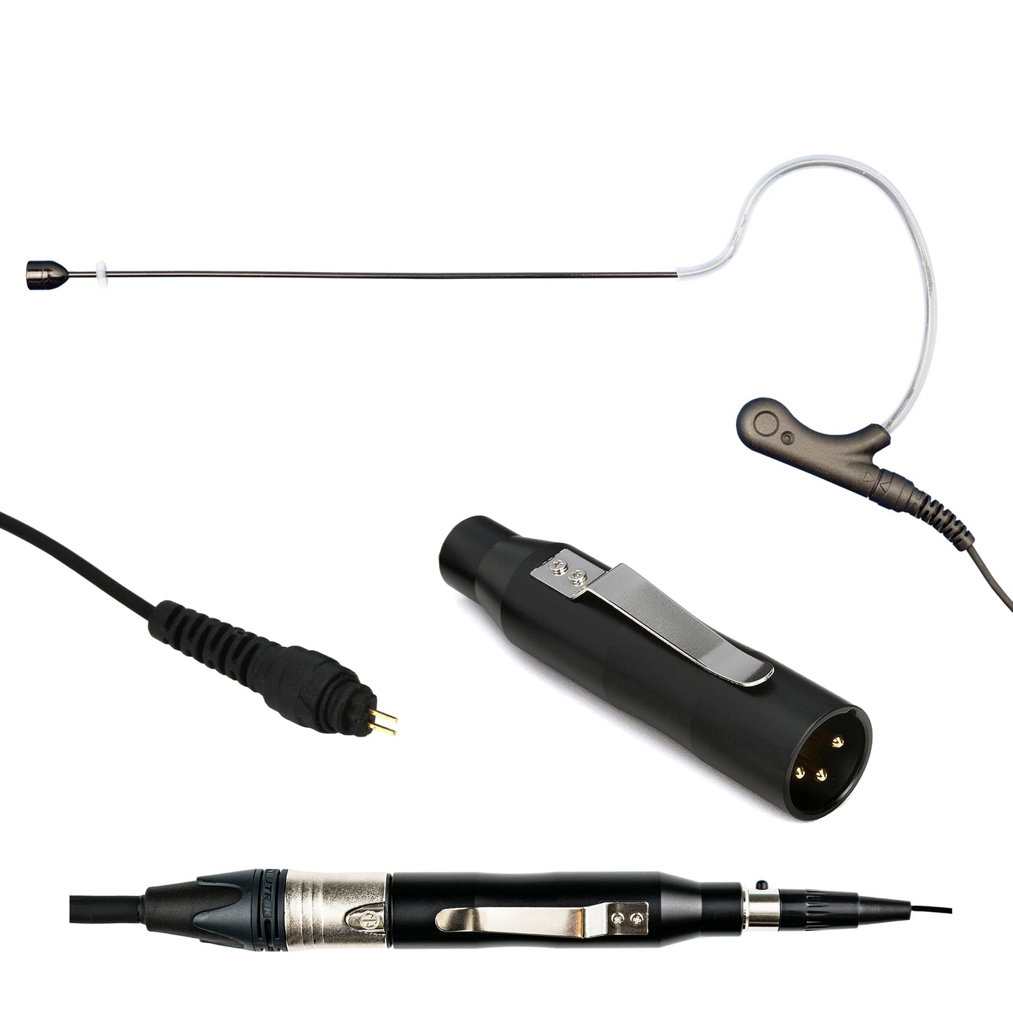 Single ear headset microphone suitable for professional audio use in churches, worship, school, theater, vocal recording, presentations, and concerts.