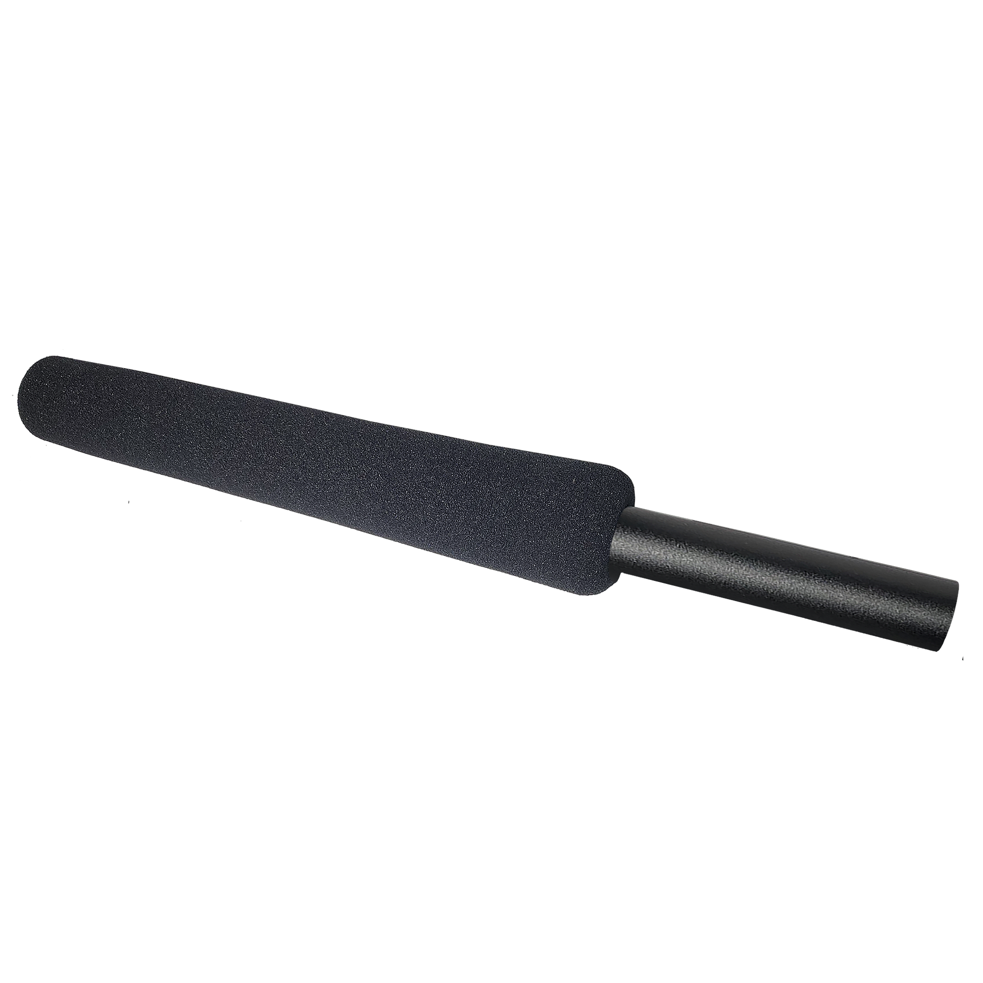 Acacia Audio Shotgun Microphone with a long, directional design, ideal for film, broadcast, interviews, and field recording shown with windscreen