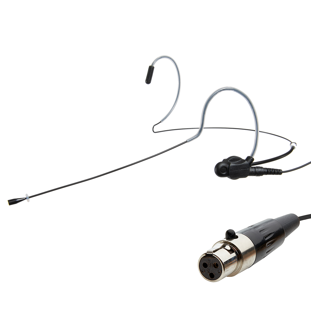 Dual ear headset microphone suitable for professional audio use in churches, worship, school, theater, vocal recording, presentations, and concerts.