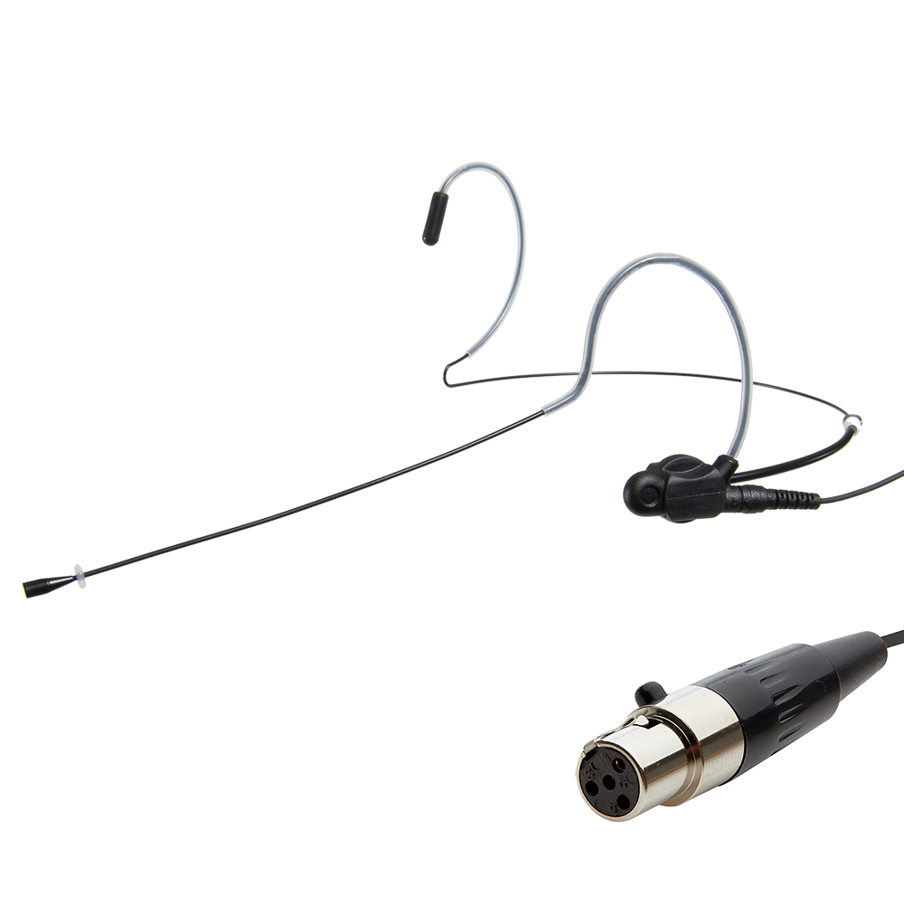 Dual ear headset microphone suitable for professional audio use in churches, worship, school, theater, vocal recording, presentations, and concerts.