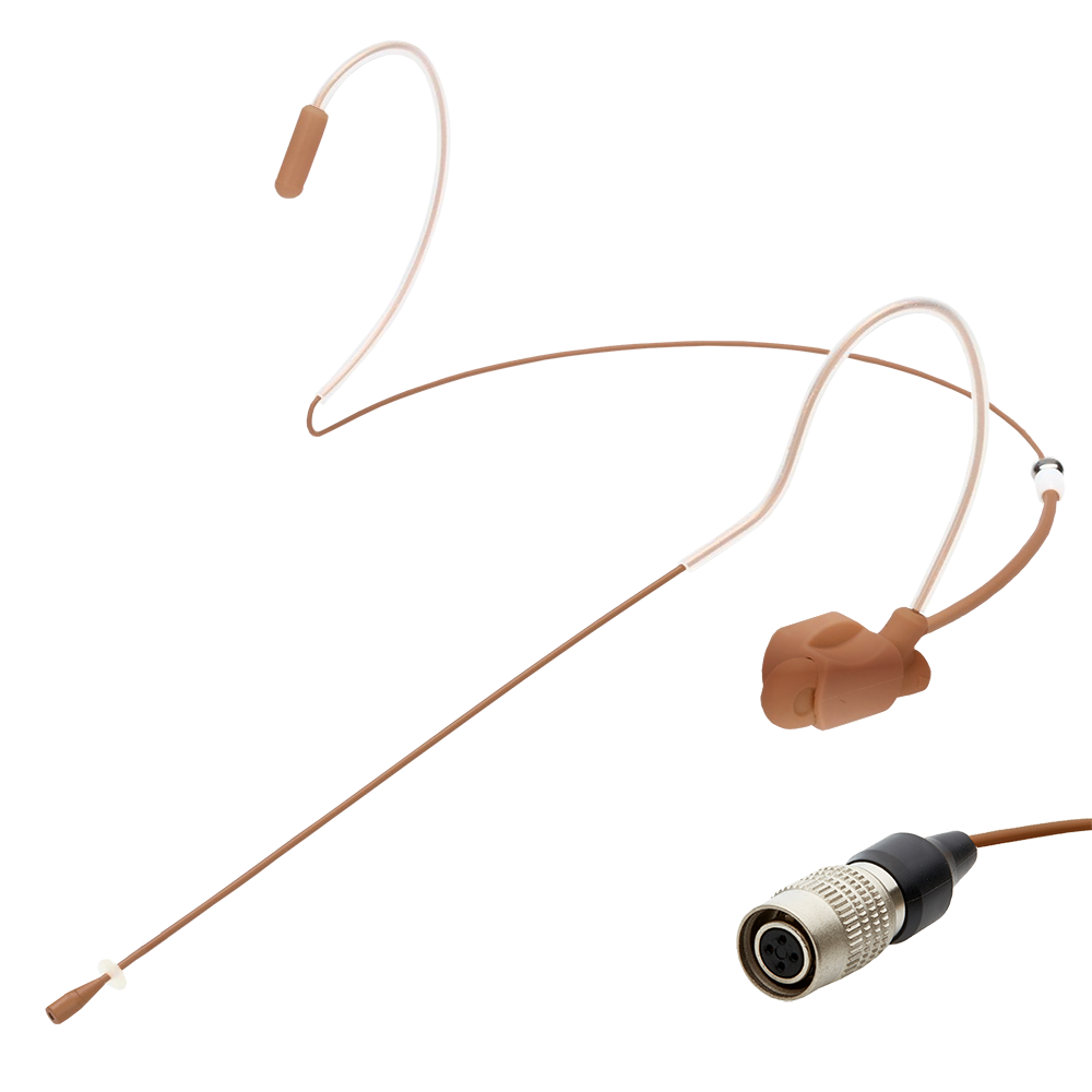 Dual ear headset microphone suitable for professional audio use in churches, worship, school, theater, vocal recording, presentations, and concerts.