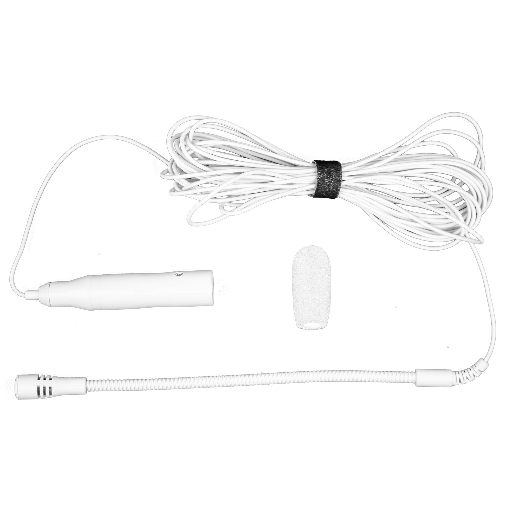 Acacia Audio ceiling choir microphone designed for group vocal capture, shown with cable