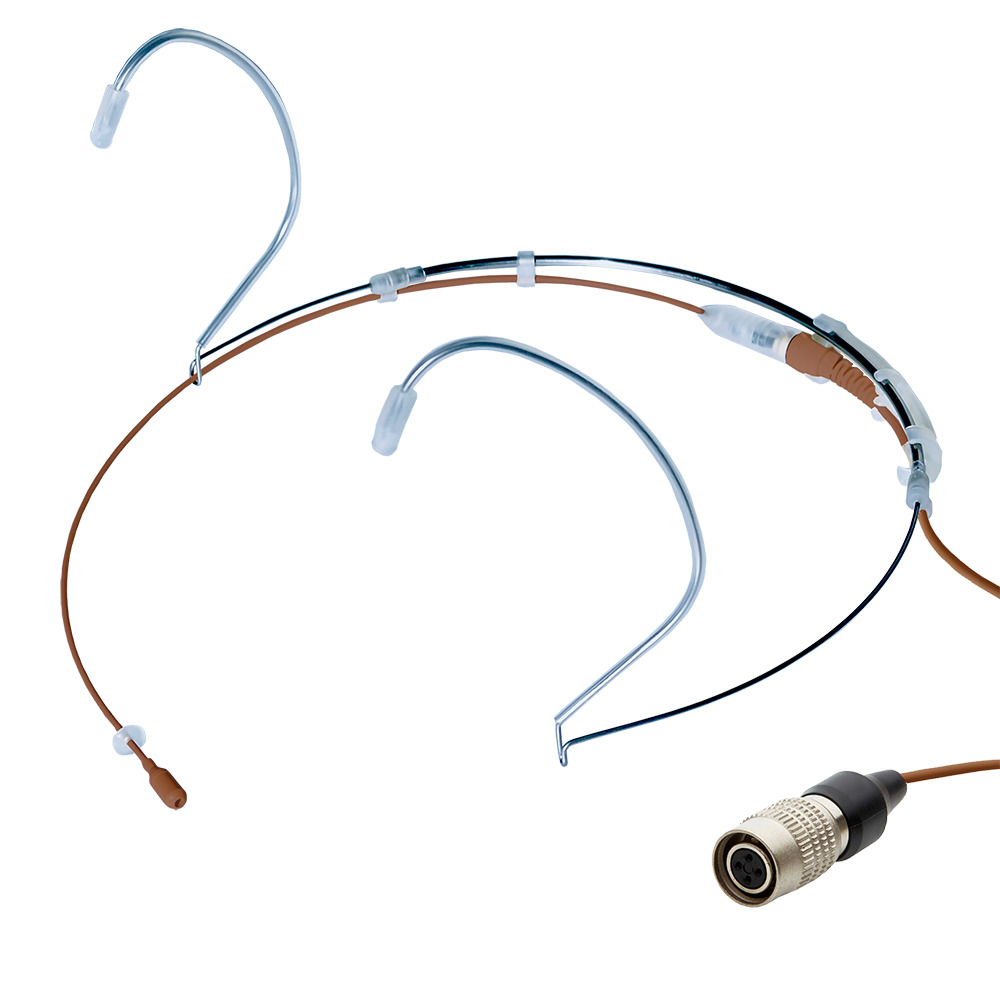 Dual ear headset microphone suitable for professional audio use in churches, worship, school, theater, vocal recording, presentations, and concerts.