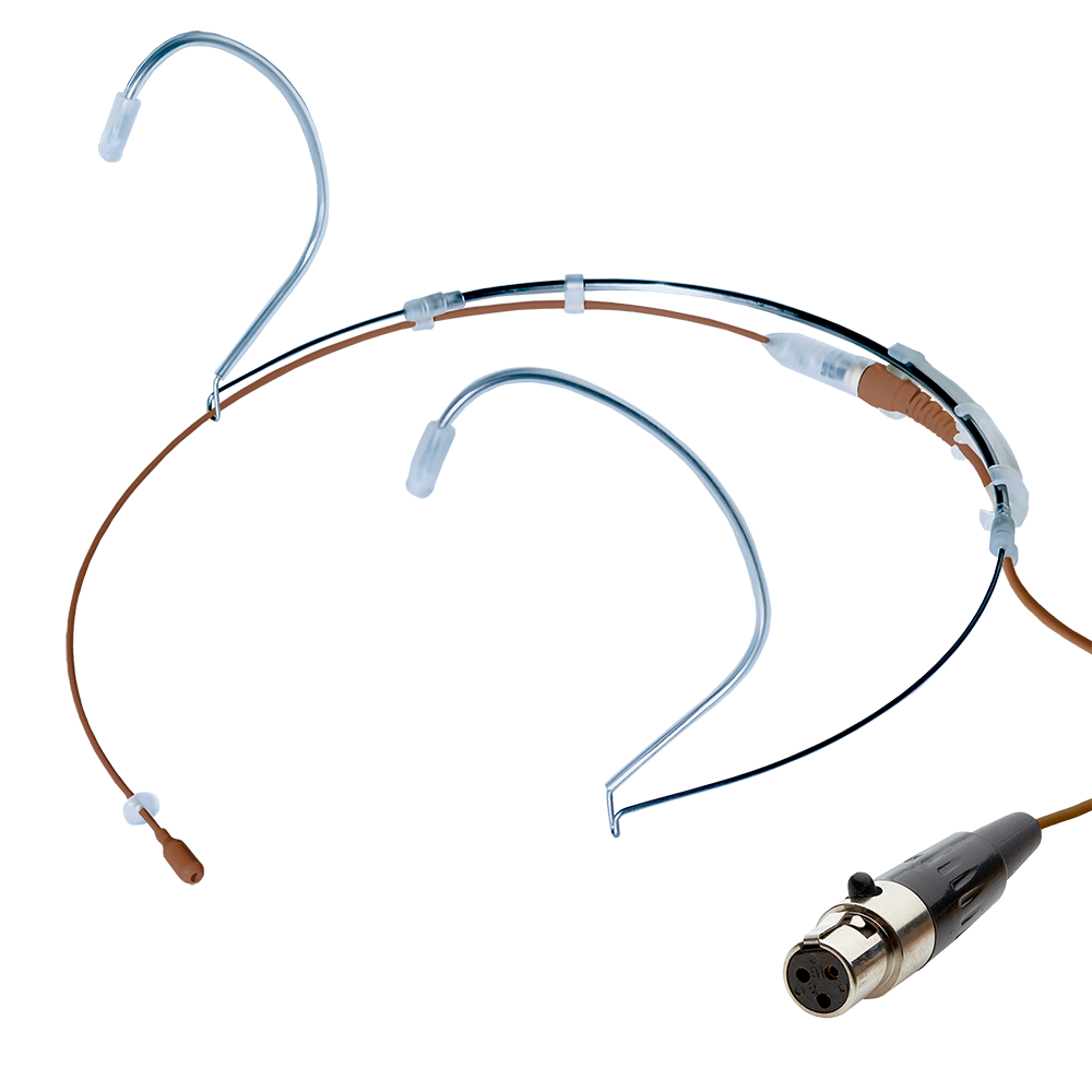 Dual ear headset microphone suitable for professional audio use in churches, worship, school, theater, vocal recording, presentations, and concerts.