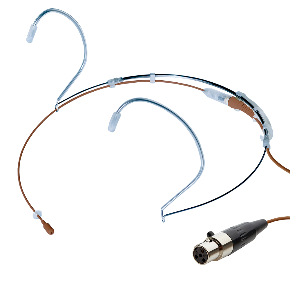 Dual ear headset microphone suitable for professional audio use in churches, worship, school, theater, vocal recording, presentations, and concerts.