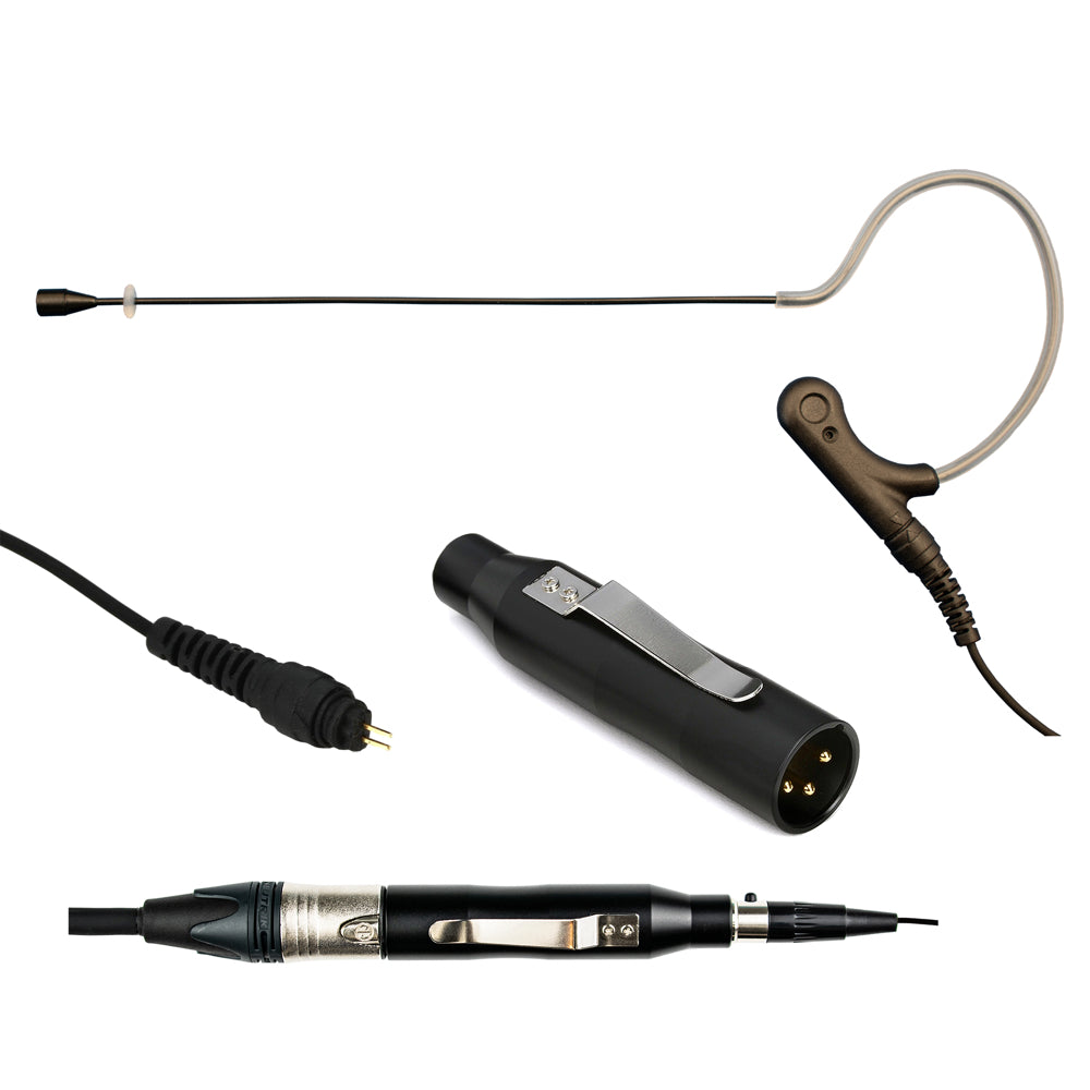 Single ear headset microphone suitable for professional audio use in churches, worship, school, theater, vocal recording, presentations, and concerts.