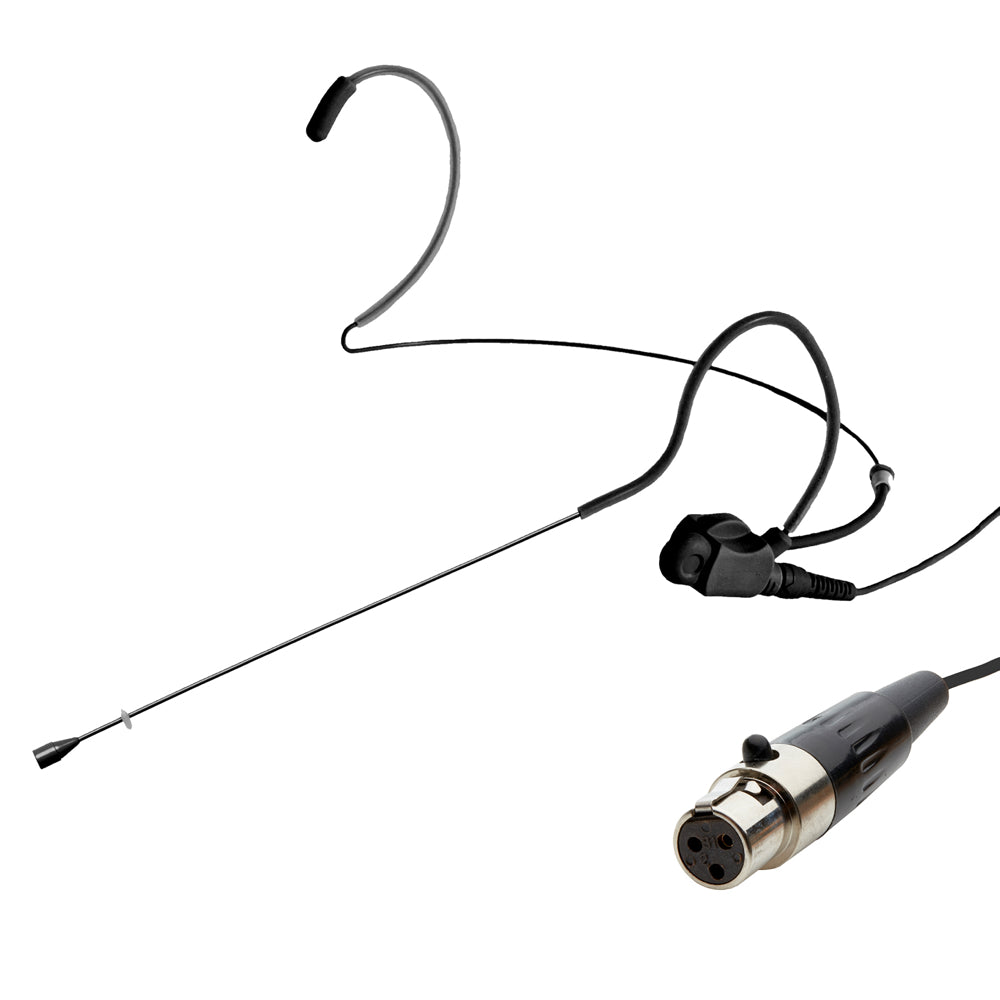 Dual ear headset microphone suitable for professional audio use in churches, worship, school, theater, vocal recording, presentations, and concerts.