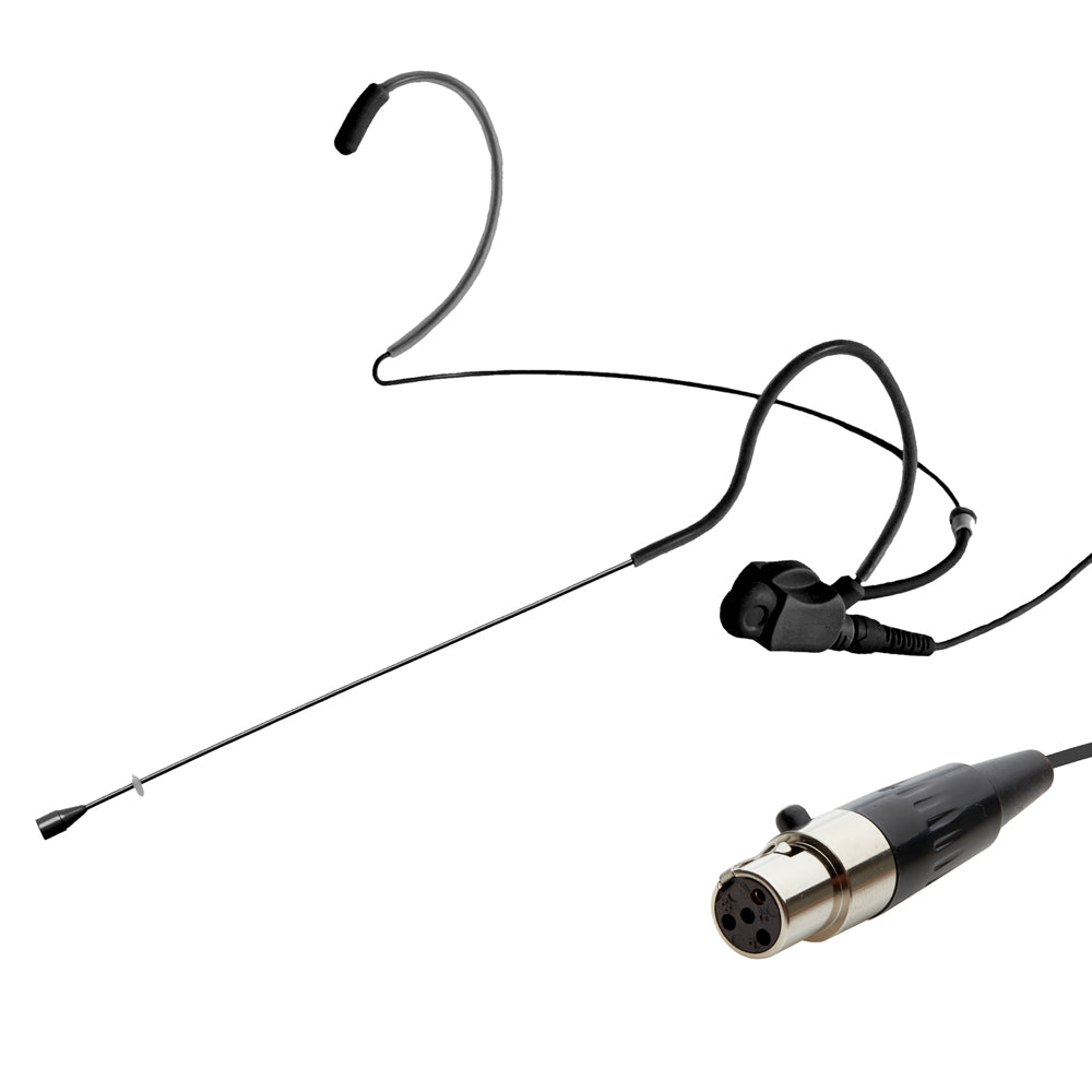 Dual ear headset microphone suitable for professional audio use in churches, worship, school, theater, vocal recording, presentations, and concerts.