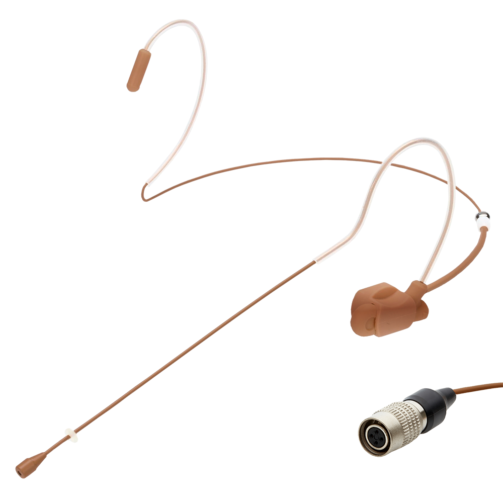 Dual ear headset microphone suitable for professional audio use in churches, worship, school, theater, vocal recording, presentations, and concerts.