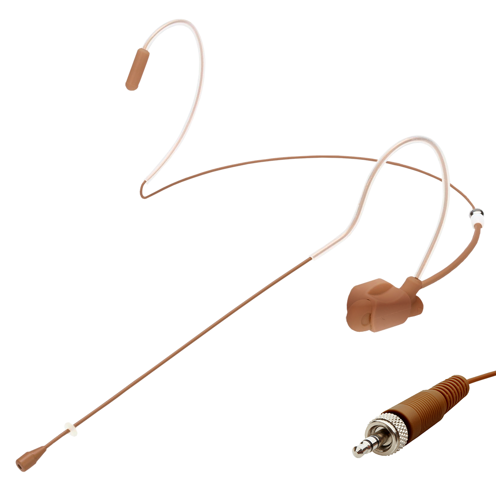 Dual ear headset microphone suitable for professional audio use in churches, worship, school, theater, vocal recording, presentations, and concerts.