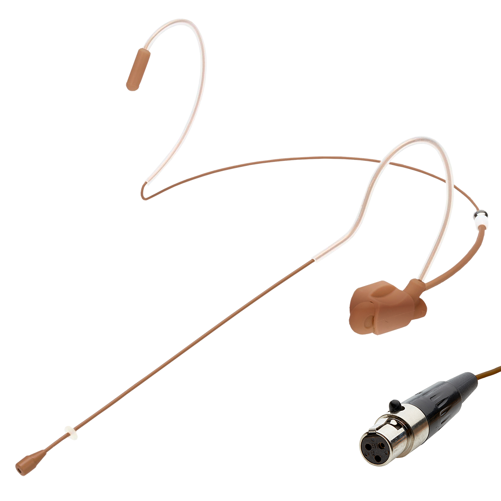 Dual ear headset microphone suitable for professional audio use in churches, worship, school, theater, vocal recording, presentations, and concerts.