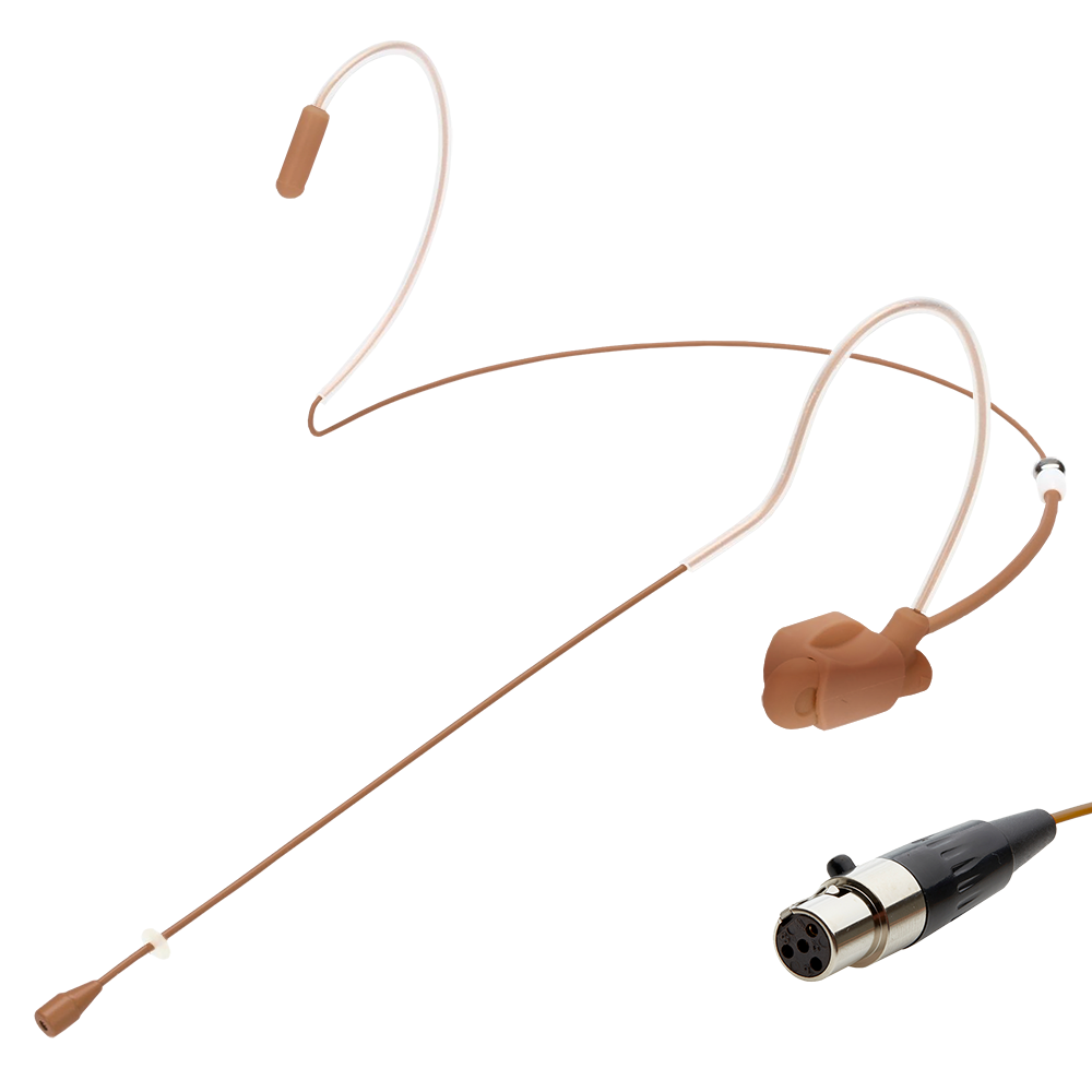 Dual ear headset microphone suitable for professional audio use in churches, worship, school, theater, vocal recording, presentations, and concerts.