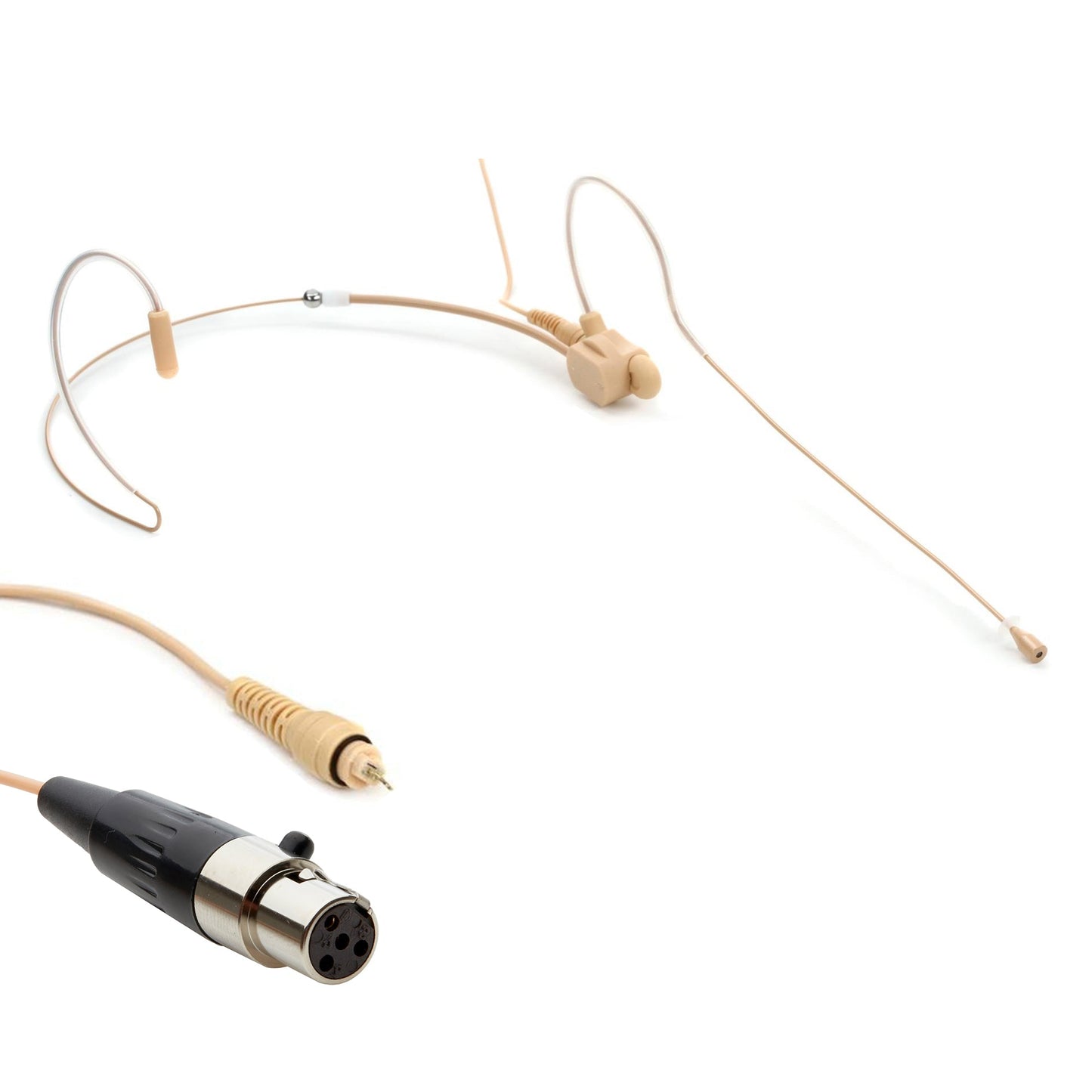 Dual ear headset microphone suitable for professional audio use in churches, worship, school, theater, vocal recording, presentations, and concerts.
