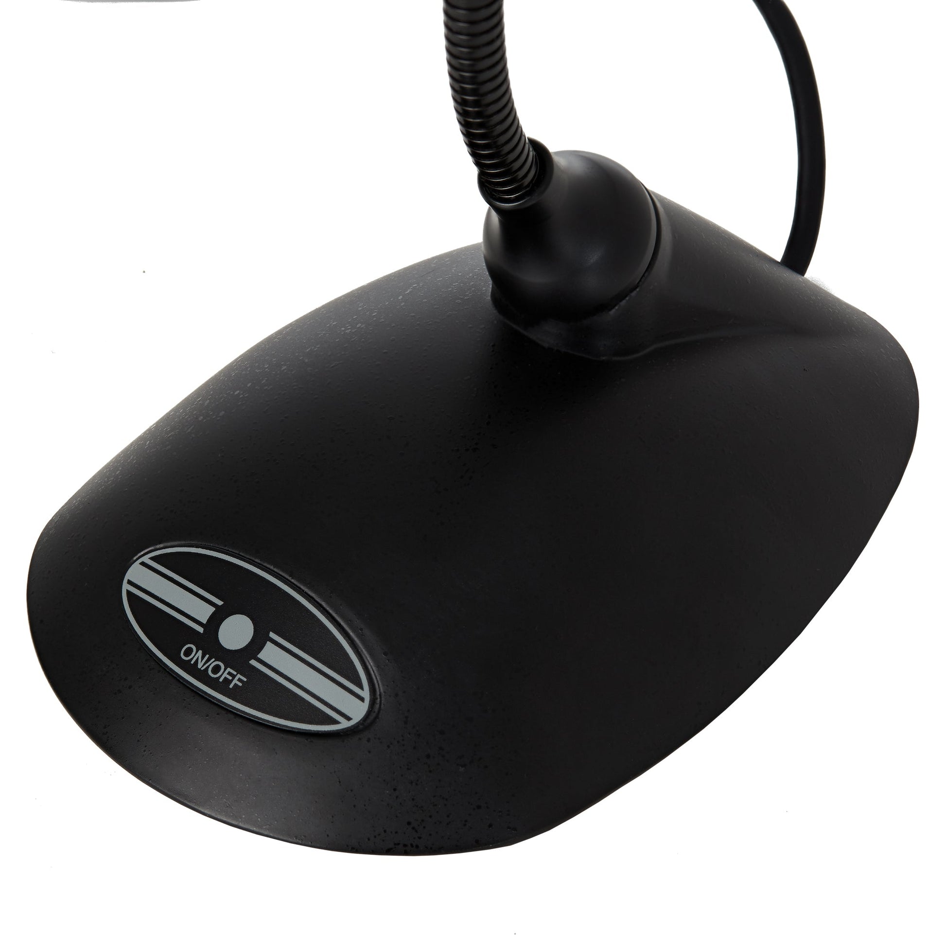 Acacia Audio LIZ Podium Microphone with gooseneck design on a sleek base, ideal for speeches, conferences, and lecterns shown is the base and on off switch
