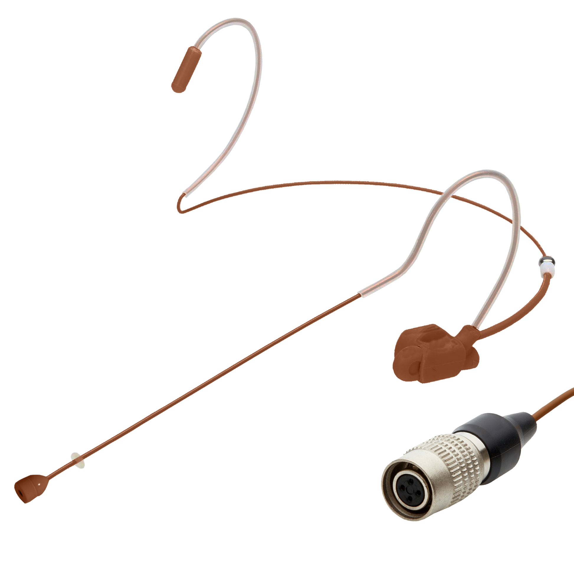 Cocoa dual ear headset microphone suitable for professional audio use in churches, worship, school, theater, vocal recording, presentations, and concerts.